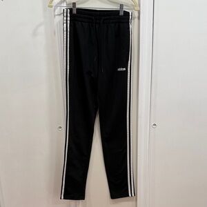 Adidas Black Joggers with Classic 3-Stripes in White